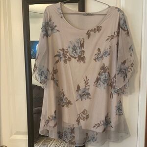 Floral Print Women's Top 2XL